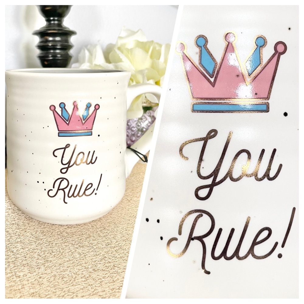 NWT Metallic YOU RULE Crown 👑 Ceramic Mug